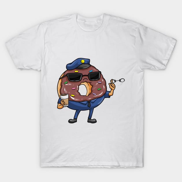 Police officer with sunglasses and handcuffs T-Shirt by Markus Schnabel